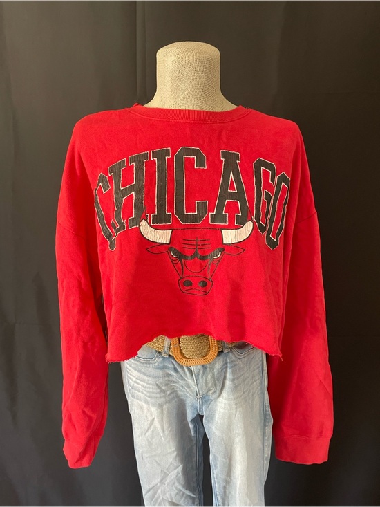 Ultra Game Sweaters - Chicago Bulls Red Cropped Crewneck Sweater
